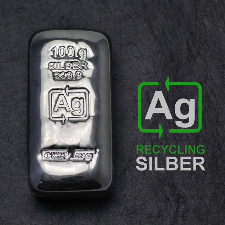 Silberbarren aus Recycling-Silber