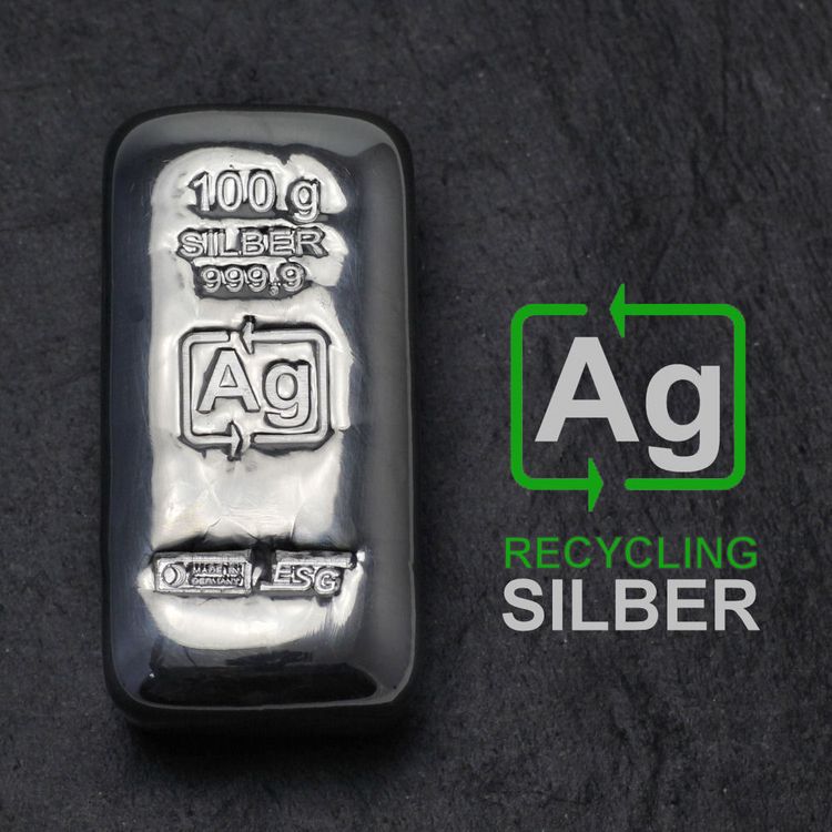 Silberbarren aus Recycling-Silber Silberbarren aus Recycling-Silber